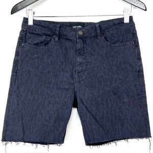 Driftwood Jackie Jean Cut Off Shorts Subtle Cheetah Print size 29 Black Hi Rise
